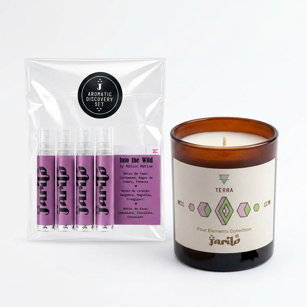 Bundle experiência sensorial Jarilo | Discovery Set Perfumes + Vela Terra